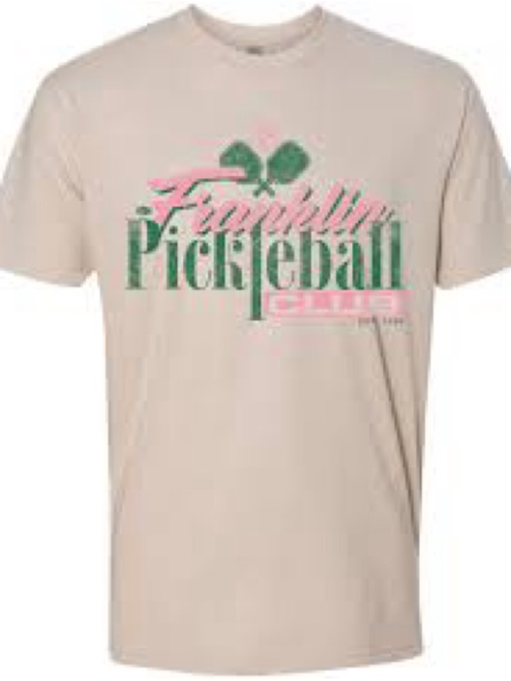 Pickleball Graphic Tee - Light Gray with Green & Pink